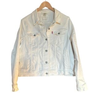 LEVI'S Vintage Inspired Denim Trucker Jacket Women’s White Size XL